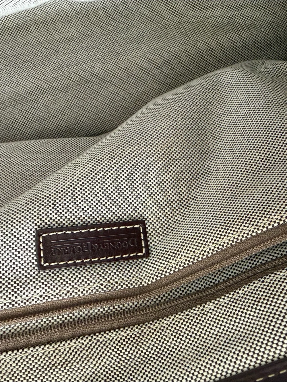 Dooney & Bourke Brown Signature Monogram Two-Pocket Briefcase Tote Crossbody Bag